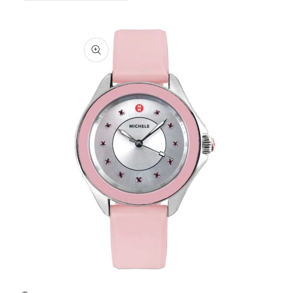 NWOT Michele Watch Cape Topaz Dial Silicone Strap